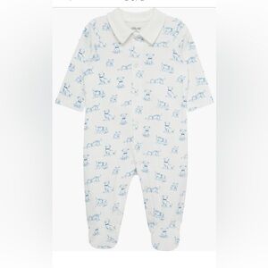 Blue and White Animal Print Kids One Piece